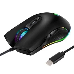 USB C Maus Typ C Ergonomische Kabelgebundene Maus RGB Gaming Maus Optische. - Bild 1 von 7