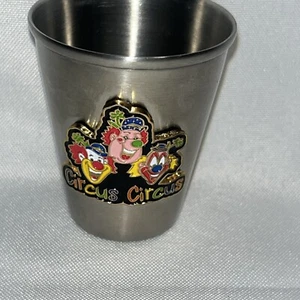 "Circus Circus" Casino Shot Glass Clown Silver Tone Las Vegas NV - Picture 1 of 8