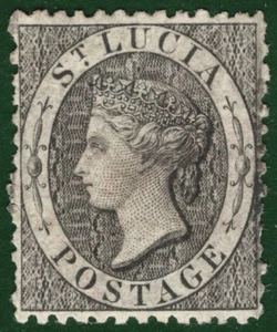 ST LUCIA QV Classic Stamp SG.11 (1d) Black (1864) Mint MM Cat £38- PIBLUE16 - Picture 1 of 6