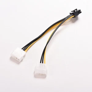 16cm 8 Pin PCI Express Male To Dual LP4 4Pin Molex IDE Power Cable Adap U 3c - Afbeelding 1 van 5