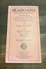 1927-28 SEABOARD AIR LINE RAILWAY TIMETABLE SCHEDULE CLEVELAND AKRON WASHINGTON