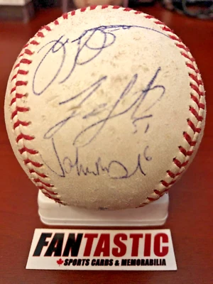 2009 Toronto Blue Jays Signed ROML Baseball John McDonald & 3 Other Autographs - Image 1 of 3
