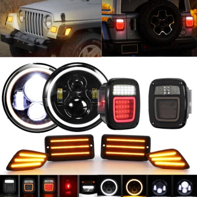 Luces traseras LED + Faros LED 7" + Lámpara marcadora lateral para Jeep Wrangler TJ 97-06 Foto 1 de 4