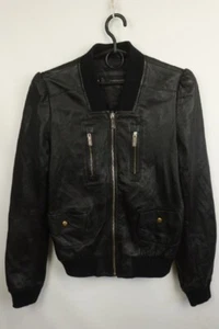 Dsquared2 Leather Black Collared Long Sleeve Full-Zip Biker Jacket 40 - Picture 1 of 23