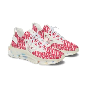 Pink Houndstooth Women's Sneakers, Shoes, Footwear, Fashion - Picture 1 of 17