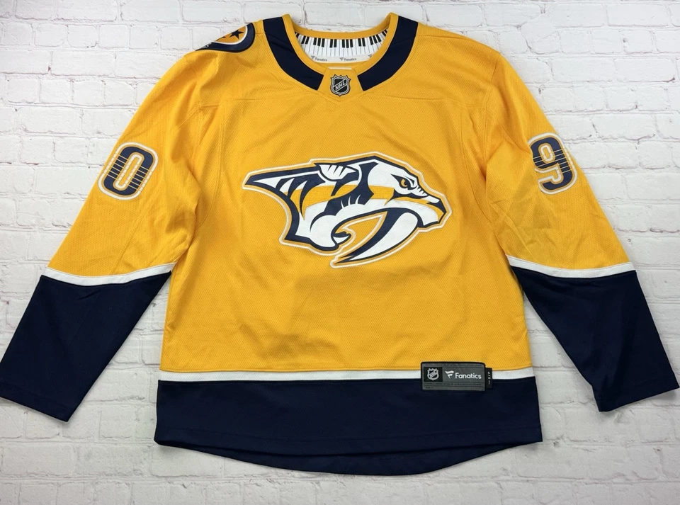 Nashville Predators Jersey Mens S Yellow Navy NHL O'Reilly #90 Hockey Fanatics - Image 1 of 4