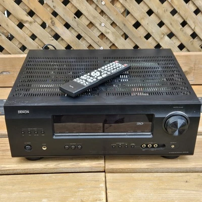Denon Home Theater Surround Sound Receiver AVR-391 3D HDMI & Remote Bundle - Image 1 of 4