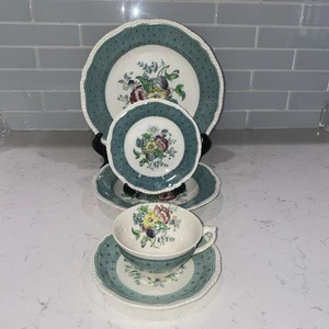 VTG Plymouth Green by Ridgways England 5 pcs. - Picture 1 of 6