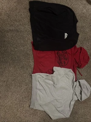 Lote de 3 sudaderas con capucha Quicksilver para hombre talla grande gris negro y rojo Foto 1 de 4