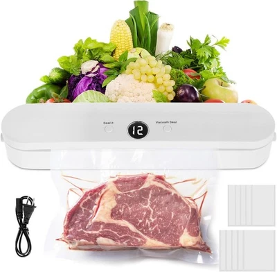 Vacuum Sealer Machine with 10 Bags, 4 Modes Handles Dry & Wet Food for Storage - Image 1 of 4