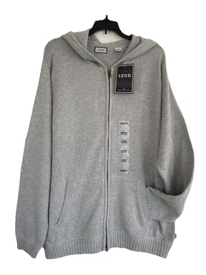 IZOD *Nuevo* Sudadera con capucha de algodón gris cremallera completa para hombre talla XL Foto 1 de 4