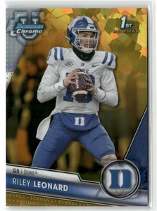 2023 Bowman University Chrome Gold Refractor Riley Leonard 1st Bowman /50 Rookie - Picture 1 of 2
