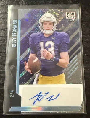 2024 Leaf Pro Set Pure Platinum Stardust Auto 2/4 Riley Leonard #BA-RL1 Colts - Image 1 of 3