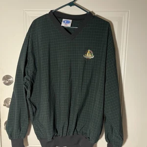 Vintage 1997 US Open pullover oversized green, and blue plaid - Picture 1 of 12