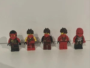 LEGO NINJAGO Kai Minifigures Lot Red Fire Ninja 5 Minifigures - Picture 1 of 2