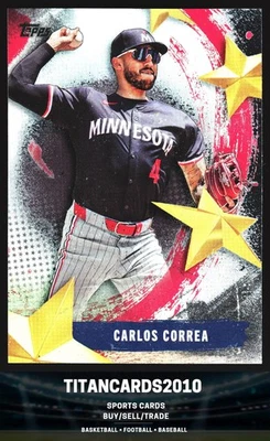 Carlos Correa 2025 Topps Stars of MLB Refractor Minnesota Twins #SMLB-28 - Image 1 of 2
