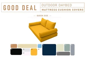 STYLE1 QUEEN SIZE Outdoor Daybed Mattress Bolster Backrest Pillow SLIPCOVER ONLY - Picture 1 of 1