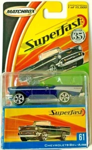 2004 MATCHBOX SUPERFAST 35. JAHRSTAG 1957 CHEVY BEL AIR - BLAU - 1 VON 15000 - Bild 1 von 4