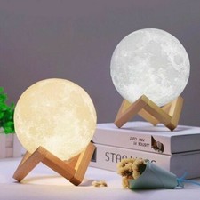 10CM Rechargeable Moon Lamp Night Light Kids Dimmable LED Color Change 3D