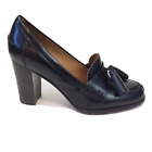 Coach GRETA Ladies Black All Leather Heeled Tassel Loafers Size US 8 EU 39 UK 6