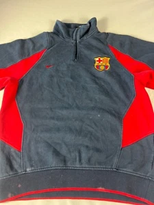 Nike FC Barcelona International Club Soccer Fan Sweatshirt Gray/Red Size Small - Picture 1 of 6