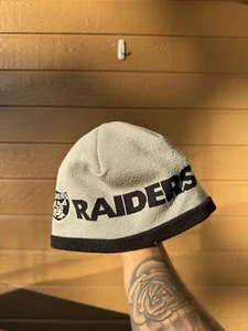 Vintage NFL Oakland Raiders Black/Grey Beanie- Fits Small - Picture 1 of 4