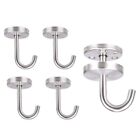 5 Pcs Stainless Steel Ceiling Hook Round Base Top Mount Overhead Wall Hook3546