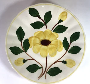 Yellow Nocturne Saucer Plate Blue Ridge Southern Potteries Yellow Flower 6 "Dia - Picture 1 of 5