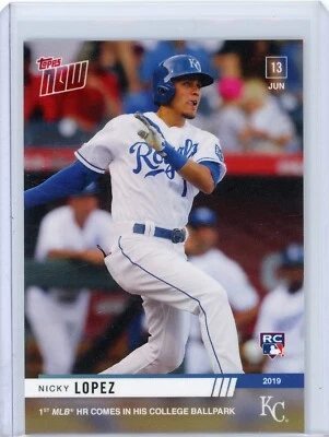 2019 Topps Now Nicky Lopez Kansas City Royals Rookie 1st MLB HR In Omaha #374 - Image 1 of 2