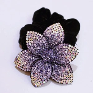 Luxury Multicolor Hair Rope Wrap Rhinestone Crystals Scrunchies Ponytail holder - Picture 1 of 6