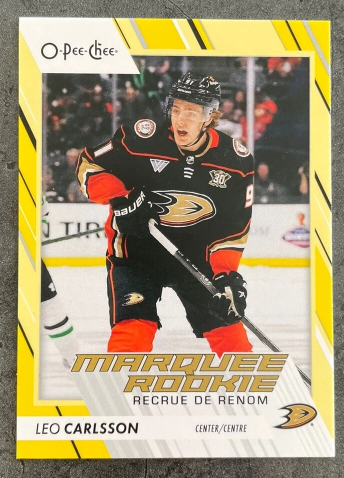 2023-24 O-Pee-Chee Leo Carlsson Marquee Rookie YELLOW BORDER SP! #599 Anaheim RC