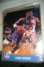 1990-91 NBA Hoops Action Photos TEAM SETS CHRIS MORRIS NETS 8x10 Photo