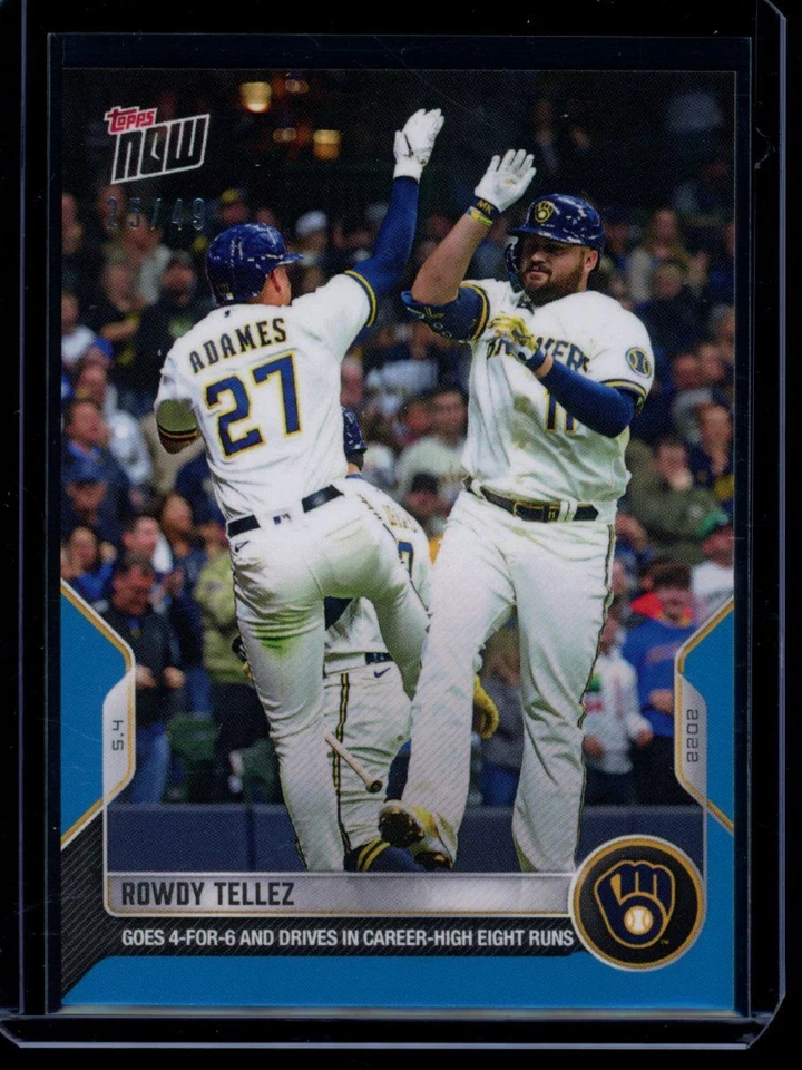 2022 Topps Now #125 Rowdy Tellez Blue Parallel Card #d 25/49 - Image 1 of 2