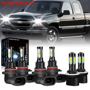 LED Headlights & Fog Light Bulbs Kit For Chevy Silverado 1500 2500HD 1999-2002 - Picture 1 of 11