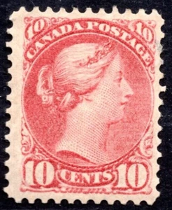 CANADA 1897 TEN CENT SC. #45 MINT HINGED MINOR PERF THIN AT THE TOP LEFT - Picture 1 of 2