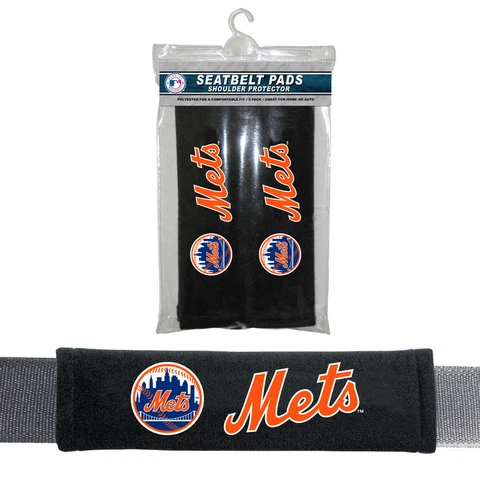 2PC MLB New York Mets Car Truck Bag Seat Belt Pads / Shoulder Pads Covers Cover