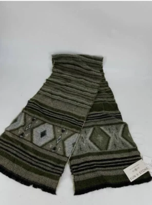 Bufanda acanalada SUN + STONE para hombre con estampado geográfico, talla única Foto 1 de 3