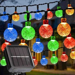 50 LED Solar String Lights Solar Powered Christmas Fairy String 23FT Lamp - Picture 1 of 26
