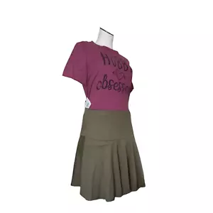 Free People Women's NWT Highlands A-line Army Green Mini Skirt Size Small - Picture 1 of 10