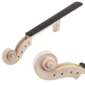 4/4 Size Maple White Violin Neck Head Violin Ebony Fingerboard Nut Hand DIY Kit - Picture 1 of 9
