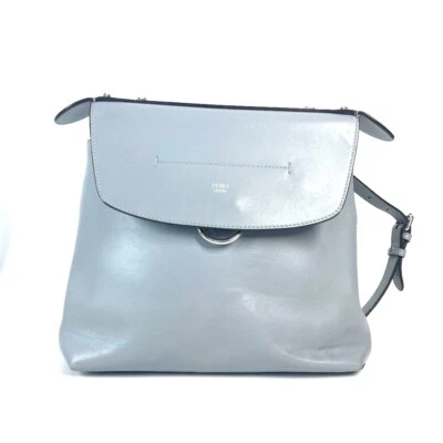 Bolsa de mão FENDI 8BZ042 para escola 3 vias bolsa corrente mochila couro azul - Imagem 1 de 4