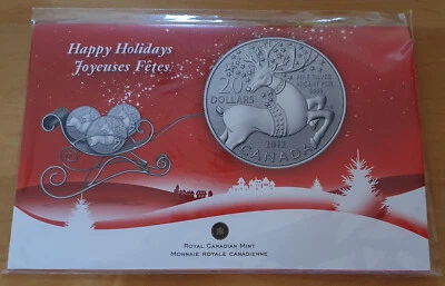 Canada Kanada 20 Dollar Silbermünze "Schlitten mit Rentier" 2012 - Stempelglanz - Bild 1 von 2