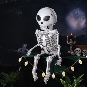 Supershape Huge Skeleton Bones 155cm Silver Halloween Balloon Foil Kids Party UK - Picture 1 of 3