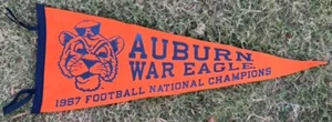 Scarce 1957 Original Auburn Tigers National Football Champions Banner 12” X 29” - Picture 1 of 10