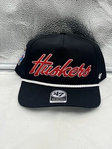 Nebraska Cornhuskers NCAA '47 Brand Black Script Hitch Adjustable Snapback Hat - Picture 1 of 5