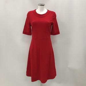 L.K. Bennett Dress Women's UK 12 Red Fit & Flare Half Sleeve Knee Length 040990