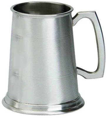 Pewter Tankard Handmade 1pt Satin Finish Double Lined Engravable - Image 1 of 3