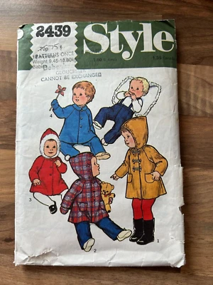 Style 2439 sewing pattern BABIES WARDROBE includes coat age 18 months COMPLETE - Image 1 of 2