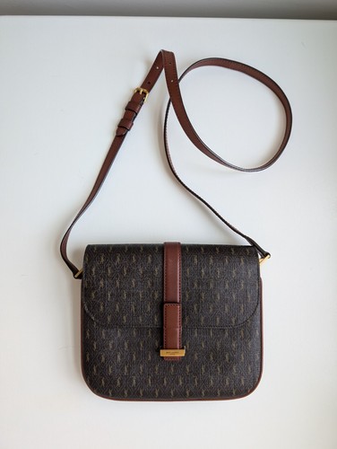 SAINT LAURENT (YSL) Autentica borsa Saint Laurent 2021 marrone monogramma tela pelle marrone usata in ottime condizioni