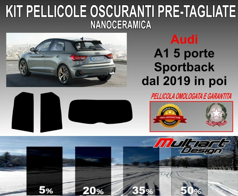 KIT PELLICOLE OSCURANTI VETRI audi a1 5 porte sportback dal 2019 in poi - Imagen 1 de 2